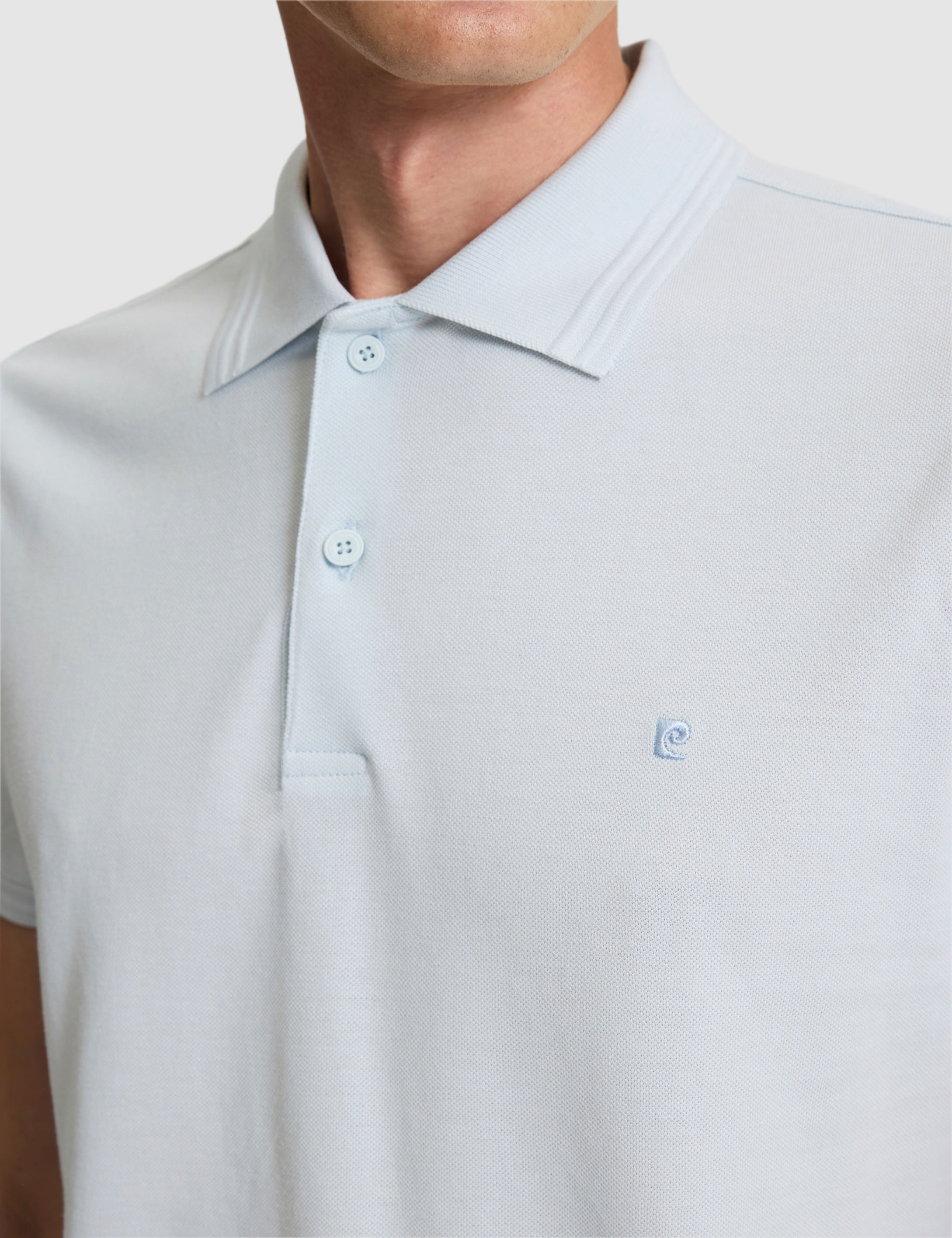 Açık Mavi Slim Fit %100 Pamuk Düğmeli Polo Yaka Basic Tişört - 50306448070
