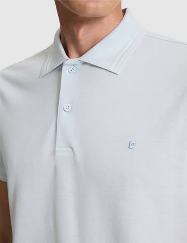 Açık Mavi Slim Fit %100 Pamuk Polo Yaka Basic Tişört