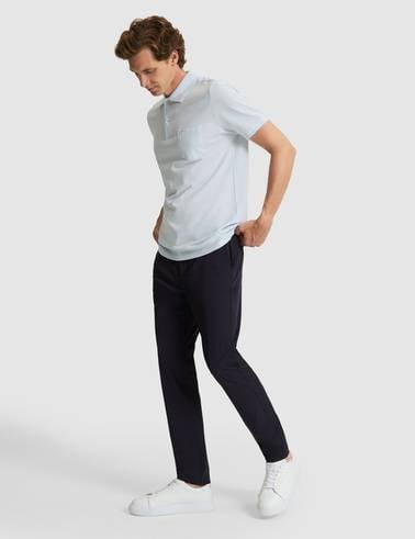 Lacivert Slim Fit Jogger Kanvas Pantolon