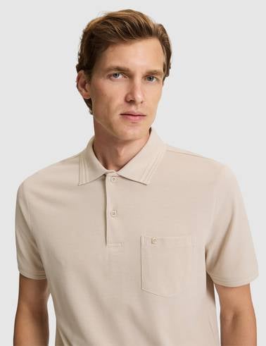 Taş Regular Fit %100 Pamuk Cepli Polo Yaka Basic Tişört