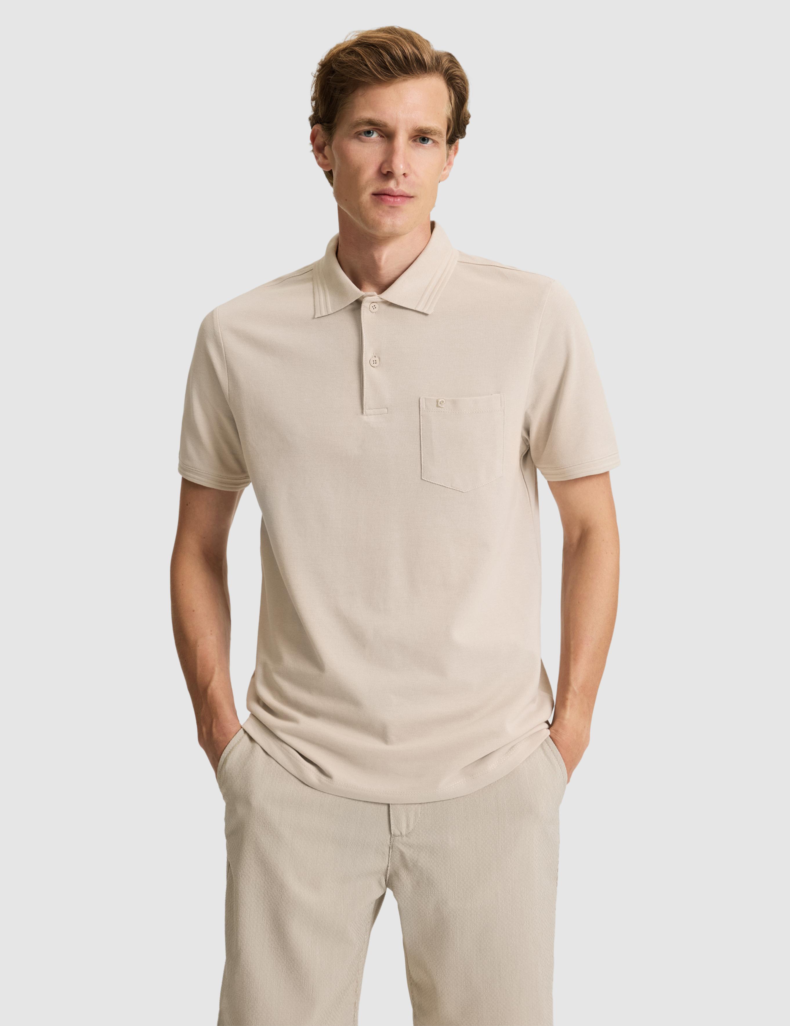 Taş Regular Fit %100 Pamuk Cepli Düğmeli Polo Yaka Basic Tişört
