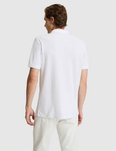 Beyaz Regular Fit %100 Pamuk Cepli Polo Yaka Basic Tişört