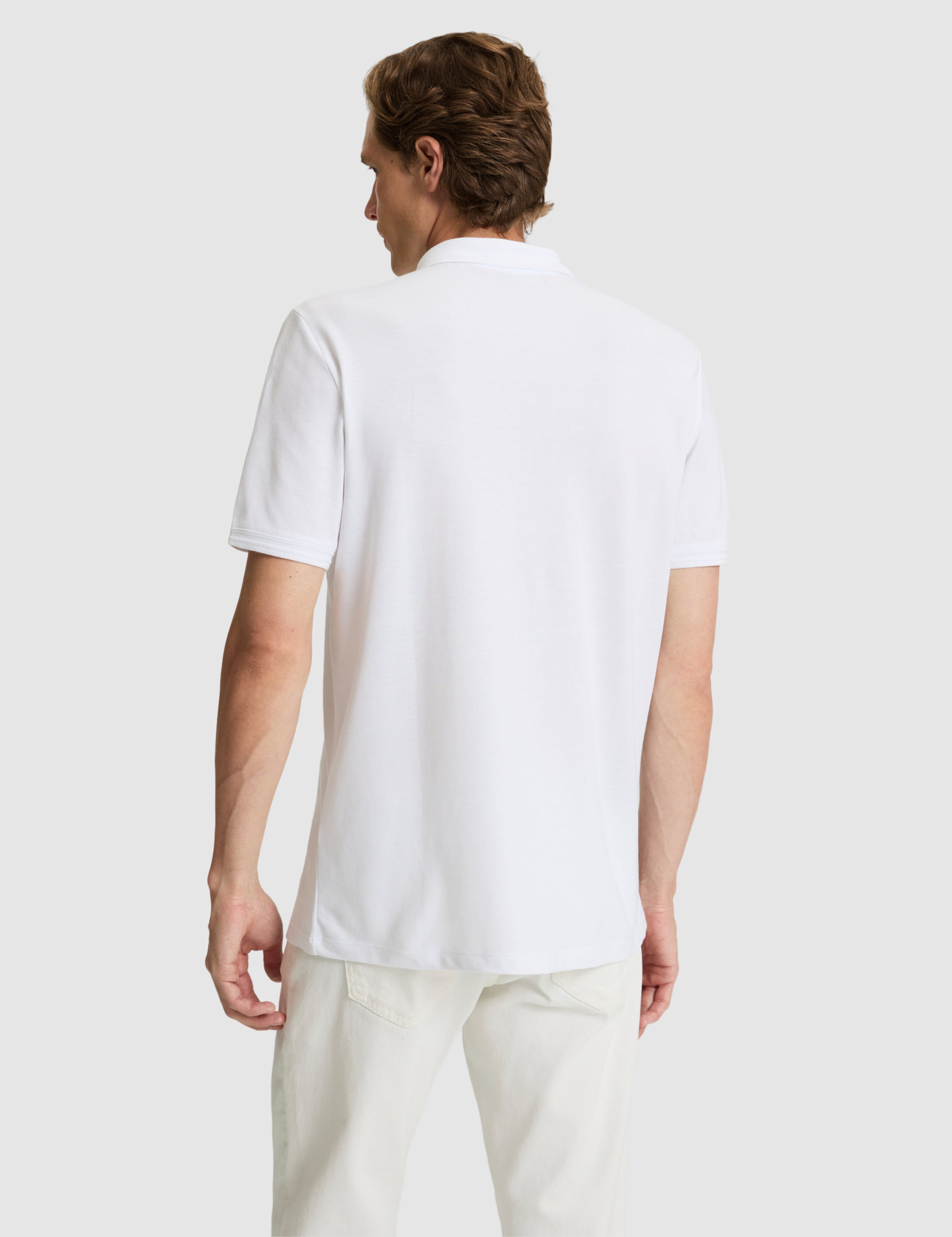 Beyaz Regular Fit %100 Pamuk Cepli Düğmeli Polo Yaka Basic Tişört - 50306552011