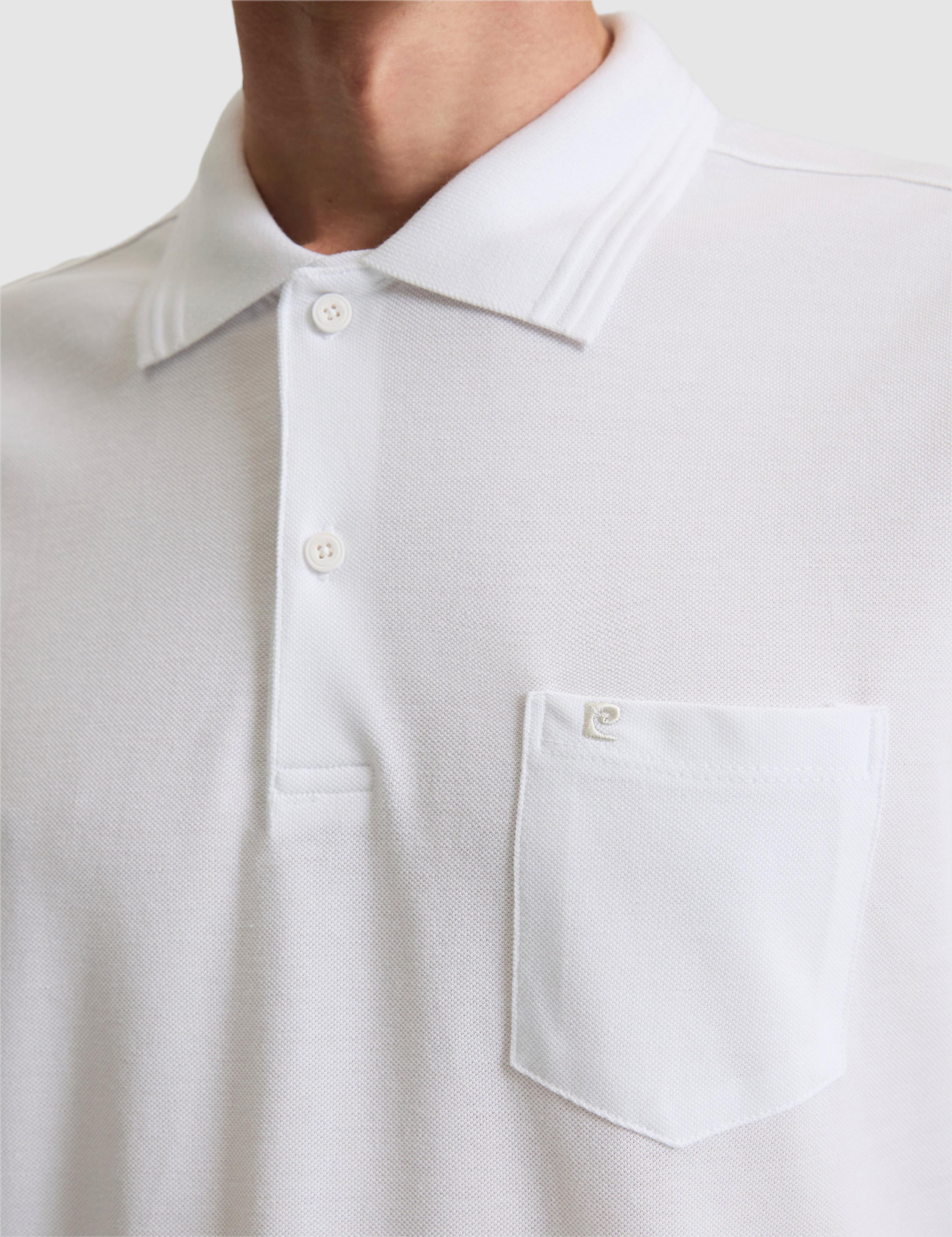 Beyaz Regular Fit %100 Pamuk Cepli Düğmeli Polo Yaka Basic Tişört
