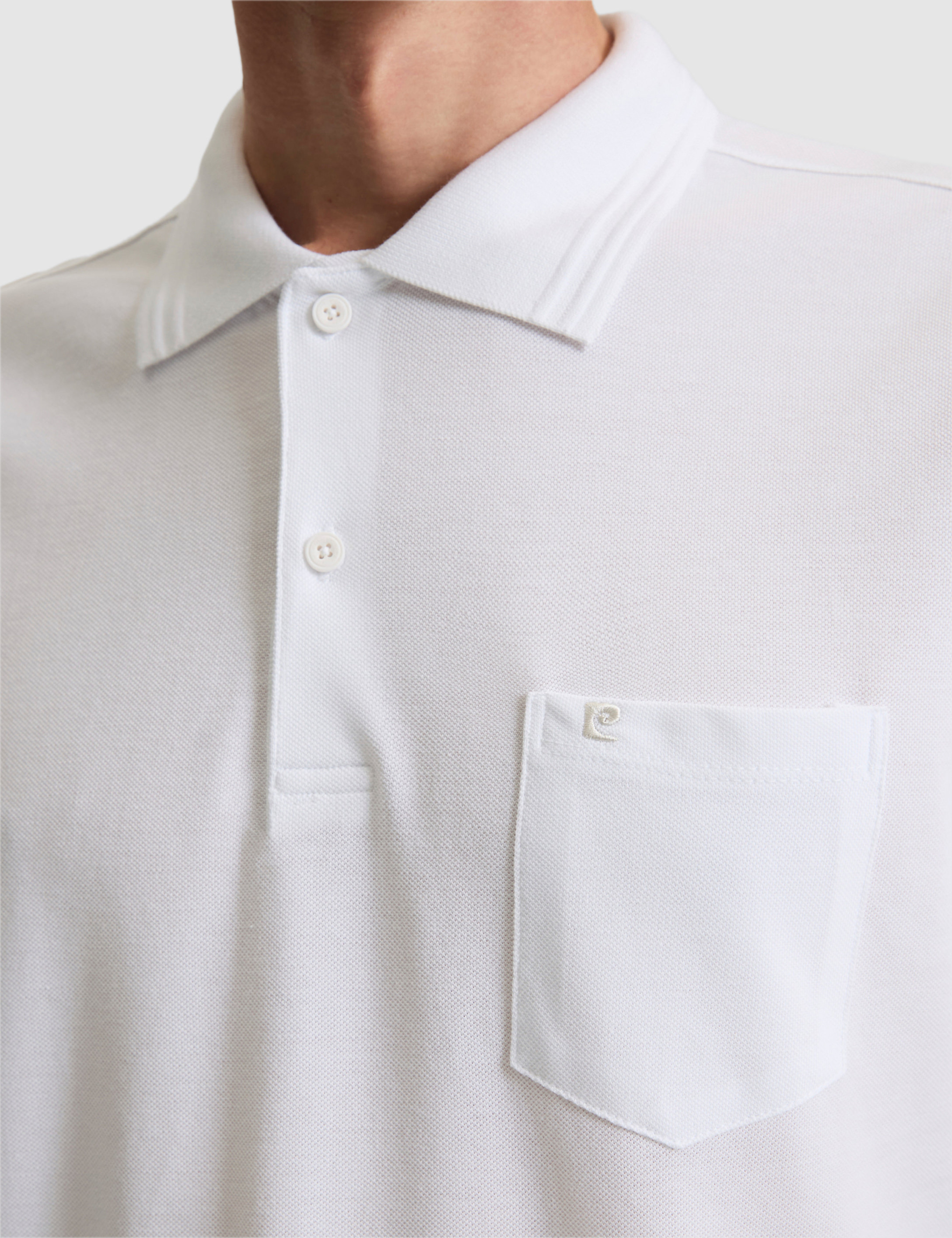 Beyaz Regular Fit %100 Pamuk Cepli Düğmeli Polo Yaka Basic Tişört