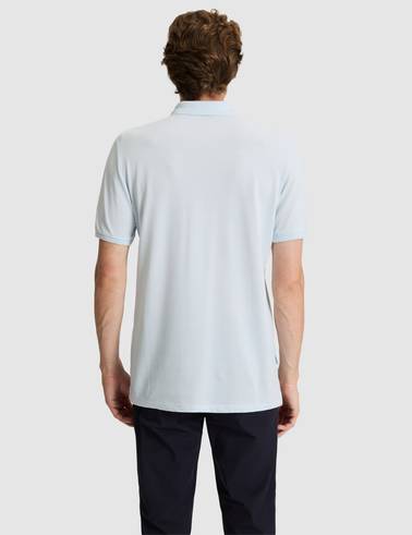 Açık Mavi Regular Fit %100 Pamuk Cepli Polo Yaka Basic Tişört