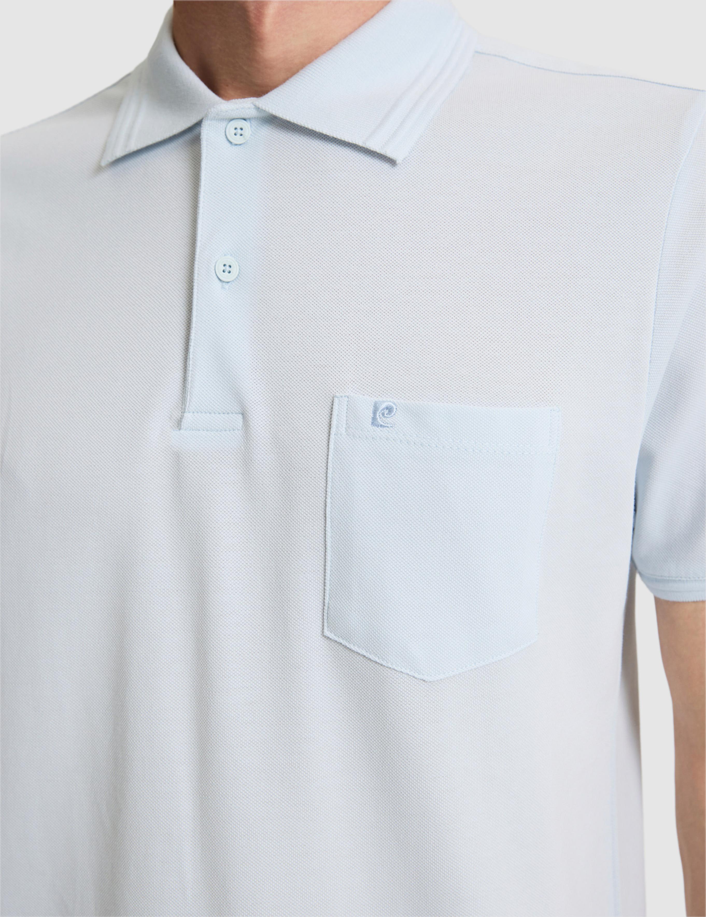 Açık Mavi Regular Fit %100 Pamuk Cepli Düğmeli Polo Yaka Basic Tişört