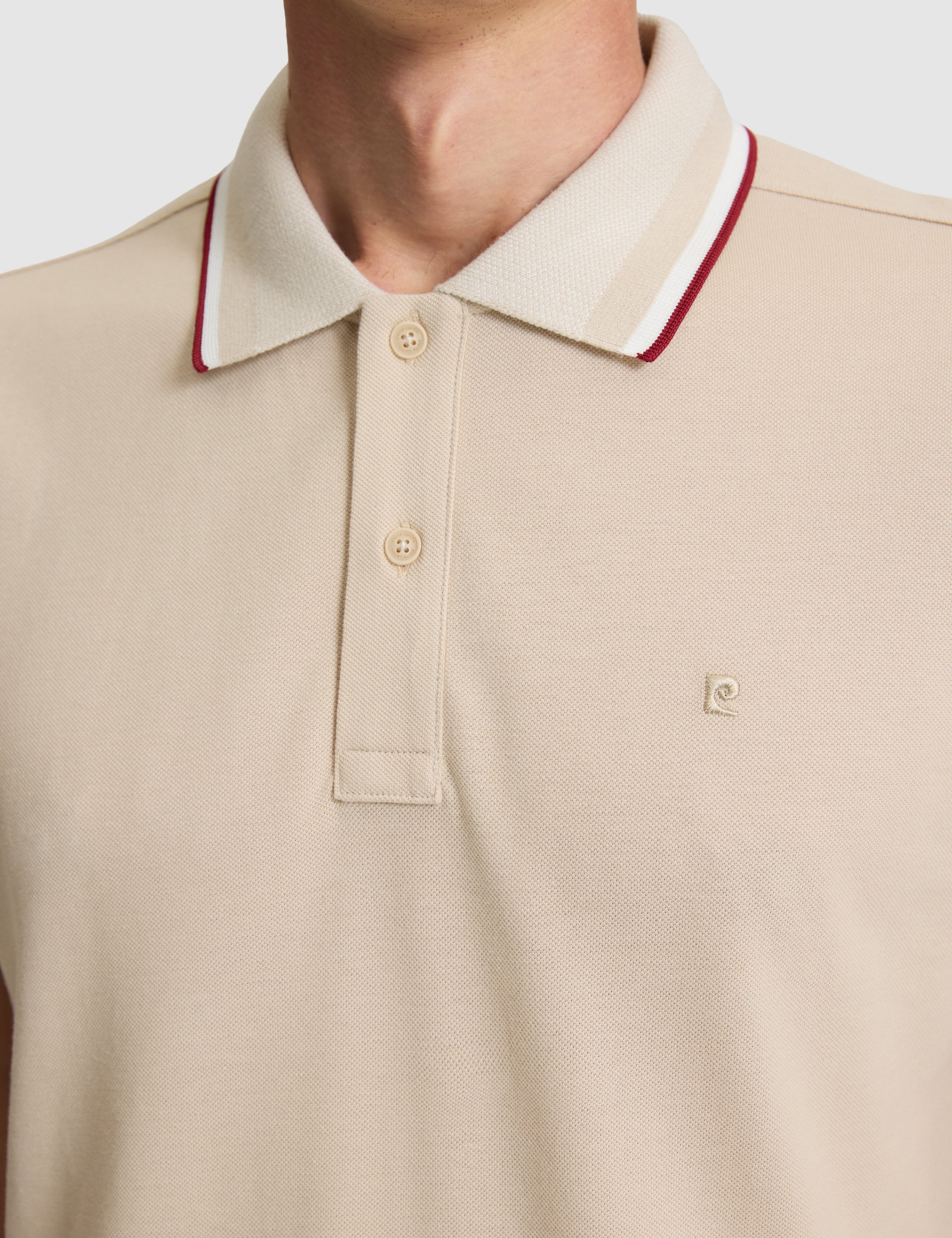 Bej Slim Fit %100 Pamuk Düğmeli Polo Yaka Tişört - 50310203028