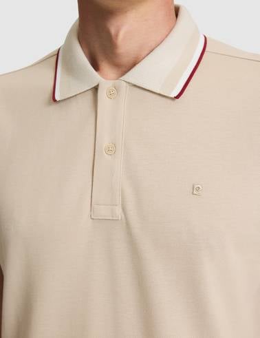 Bej Slim Fit Polo Yaka Tişört