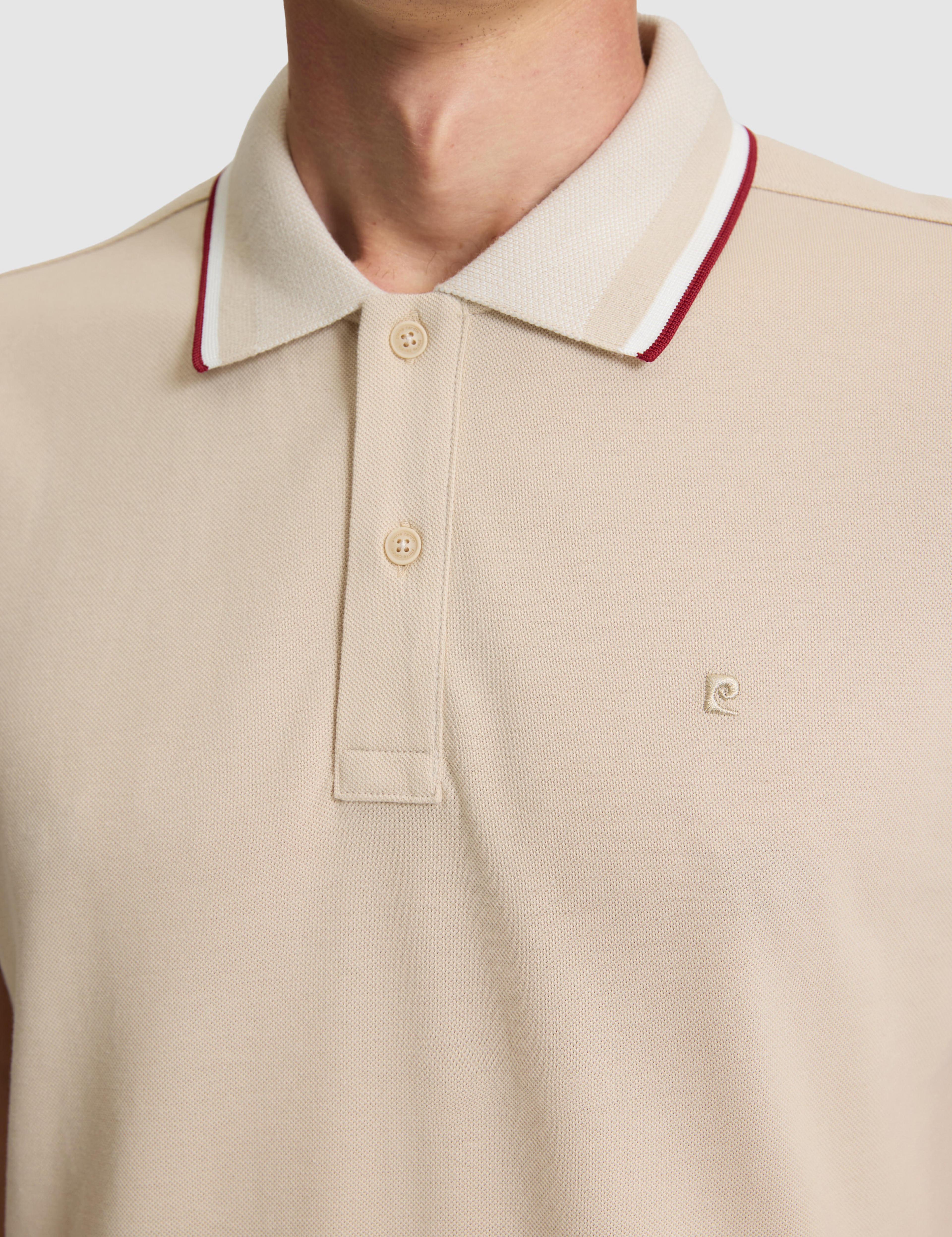 Bej Slim Fit %100 Pamuk Düğmeli Polo Yaka Tişört - Image 6