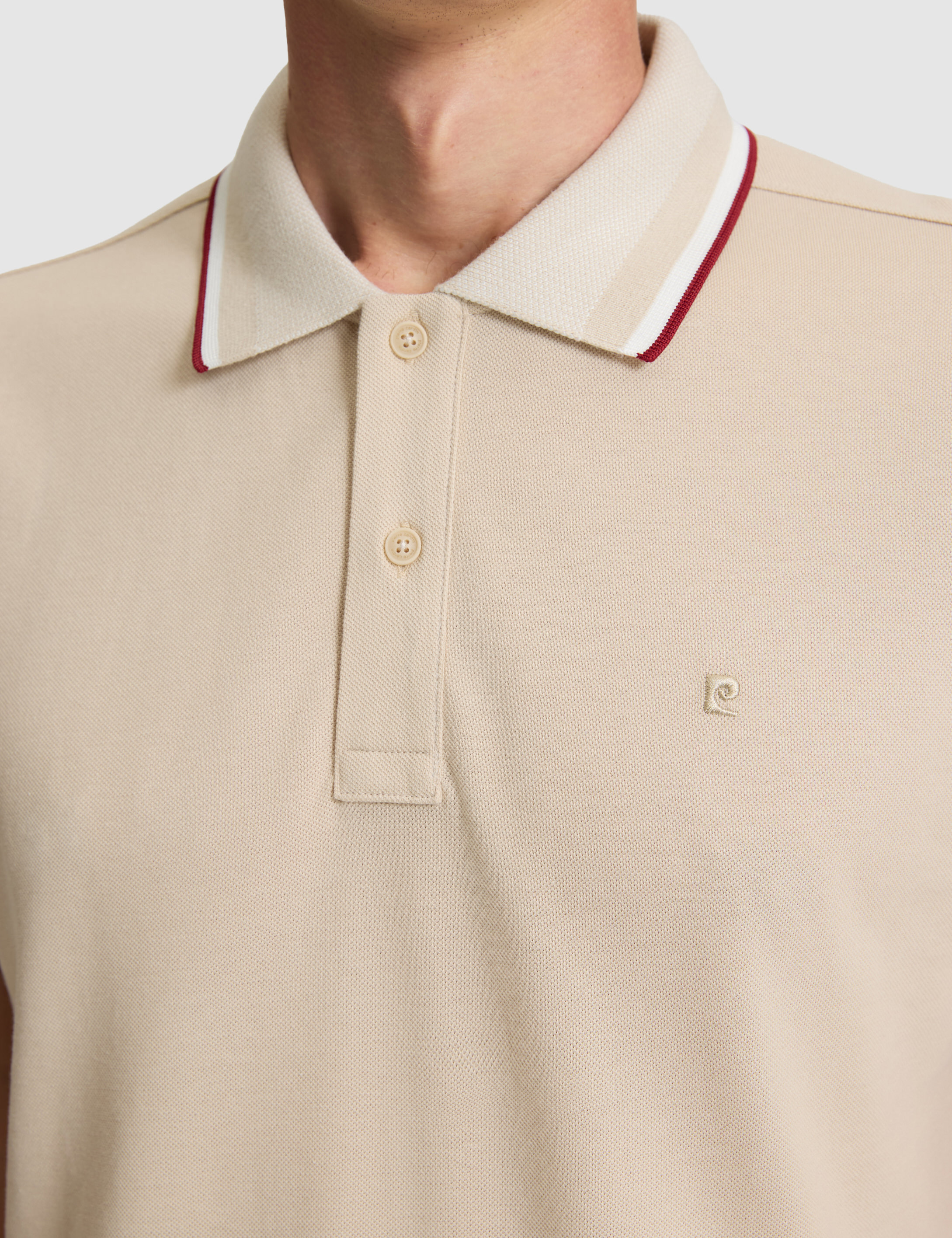 Bej Slim Fit %100 Pamuk Düğmeli Polo Yaka Tişört - 50310203028