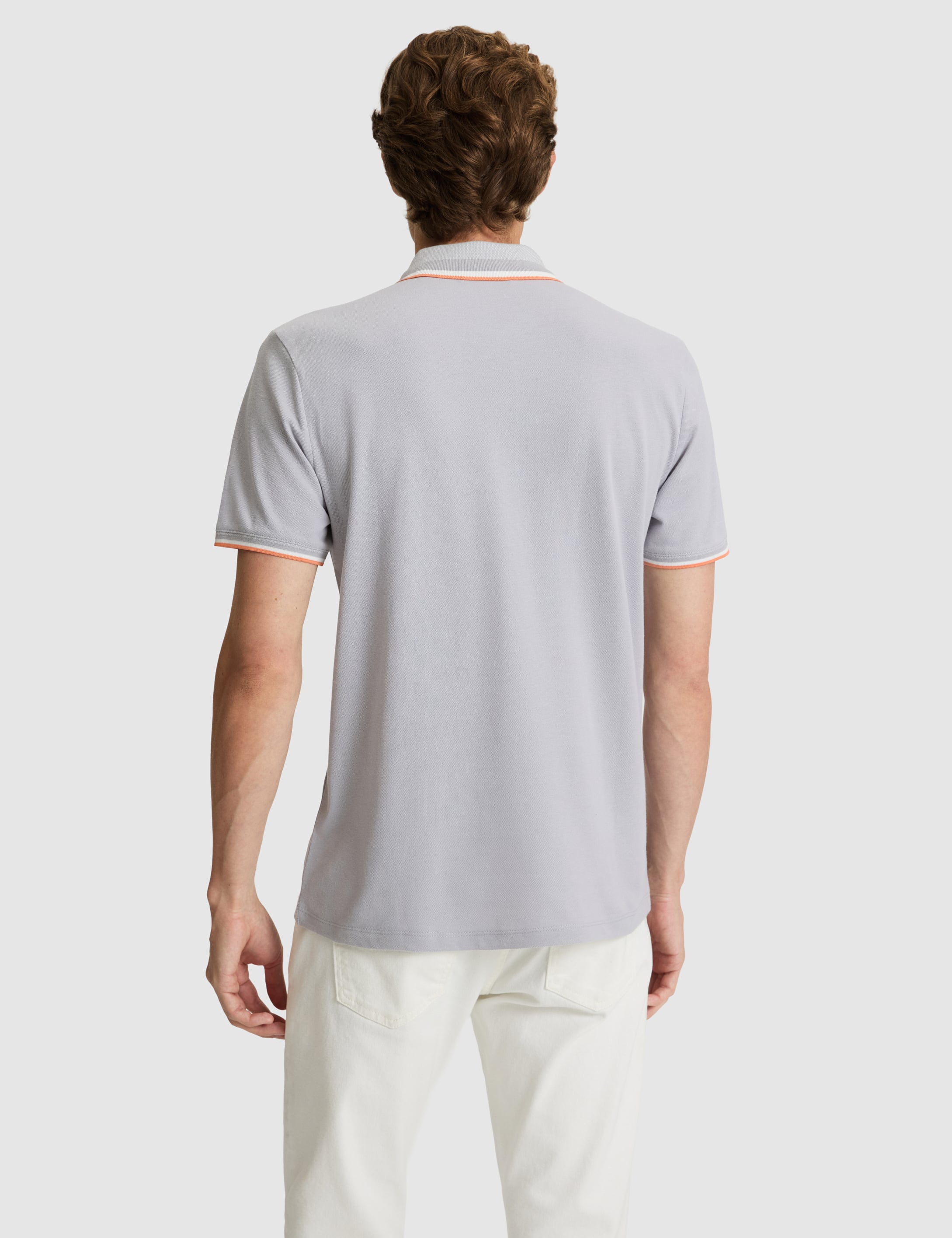 Açık Gri Slim Fit %100 Pamuk Düğmeli Polo Yaka Tişört - 50310203041