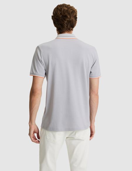 Açık Gri Slim Fit %100 Pamuk Düğmeli Polo Yaka Tişört - 50310203041