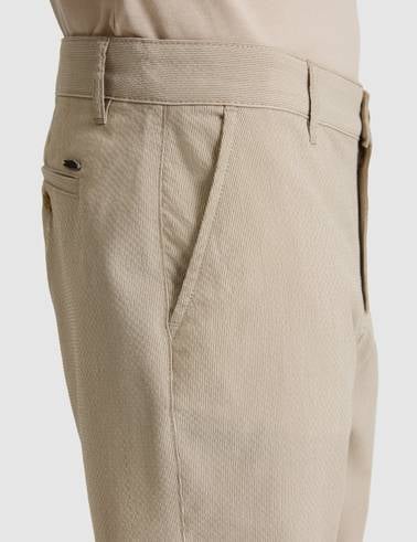 Vizon Slim Fit Gofre Dokuma Şort