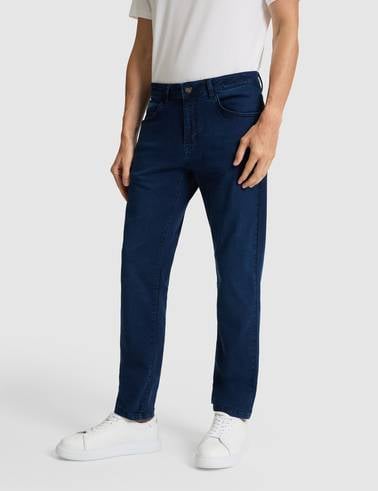 Lacivert Straight Fit Jean Pantolon