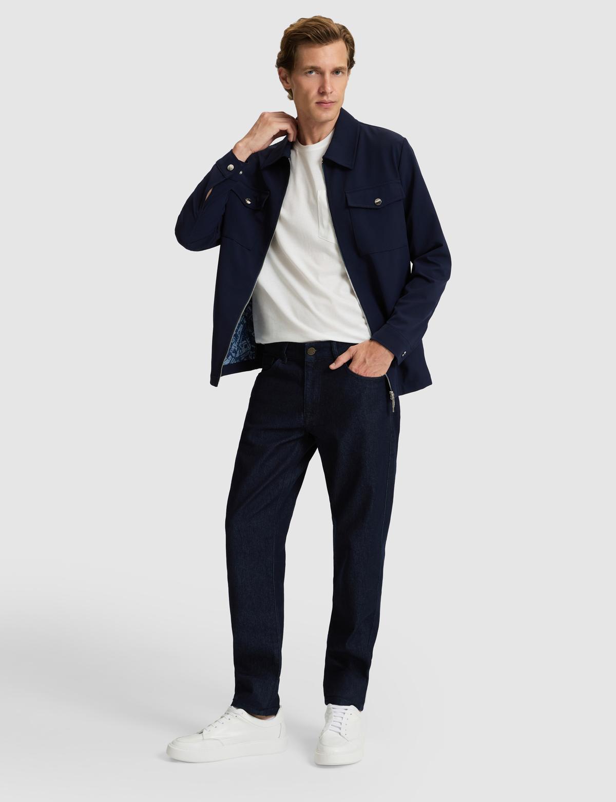 Koyu Lacivert Straight Fit Jean Pantolon