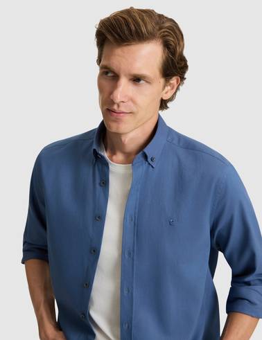 İndigo Regular Fit Uzun Kollu Gömlek