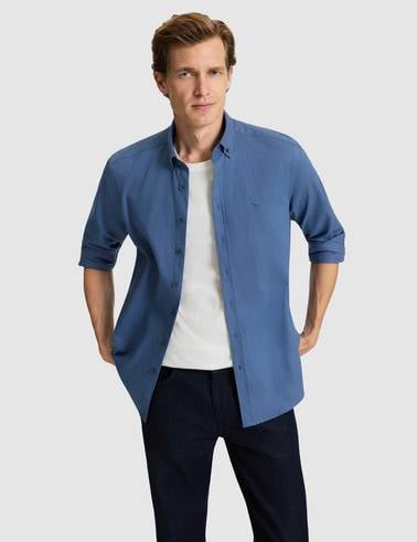 İndigo Regular Fit Uzun Kollu Gömlek