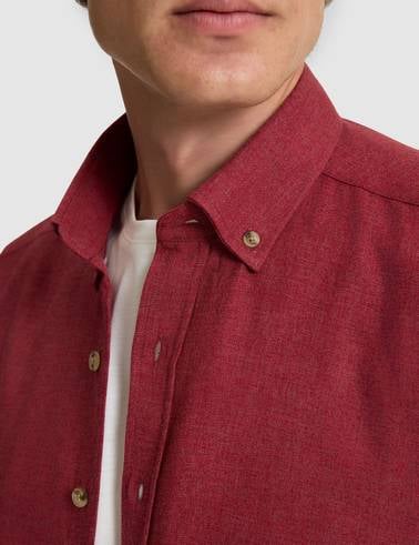 Bordo Flanel Dokulu Slim Fit Uzun Kollu Gömlek