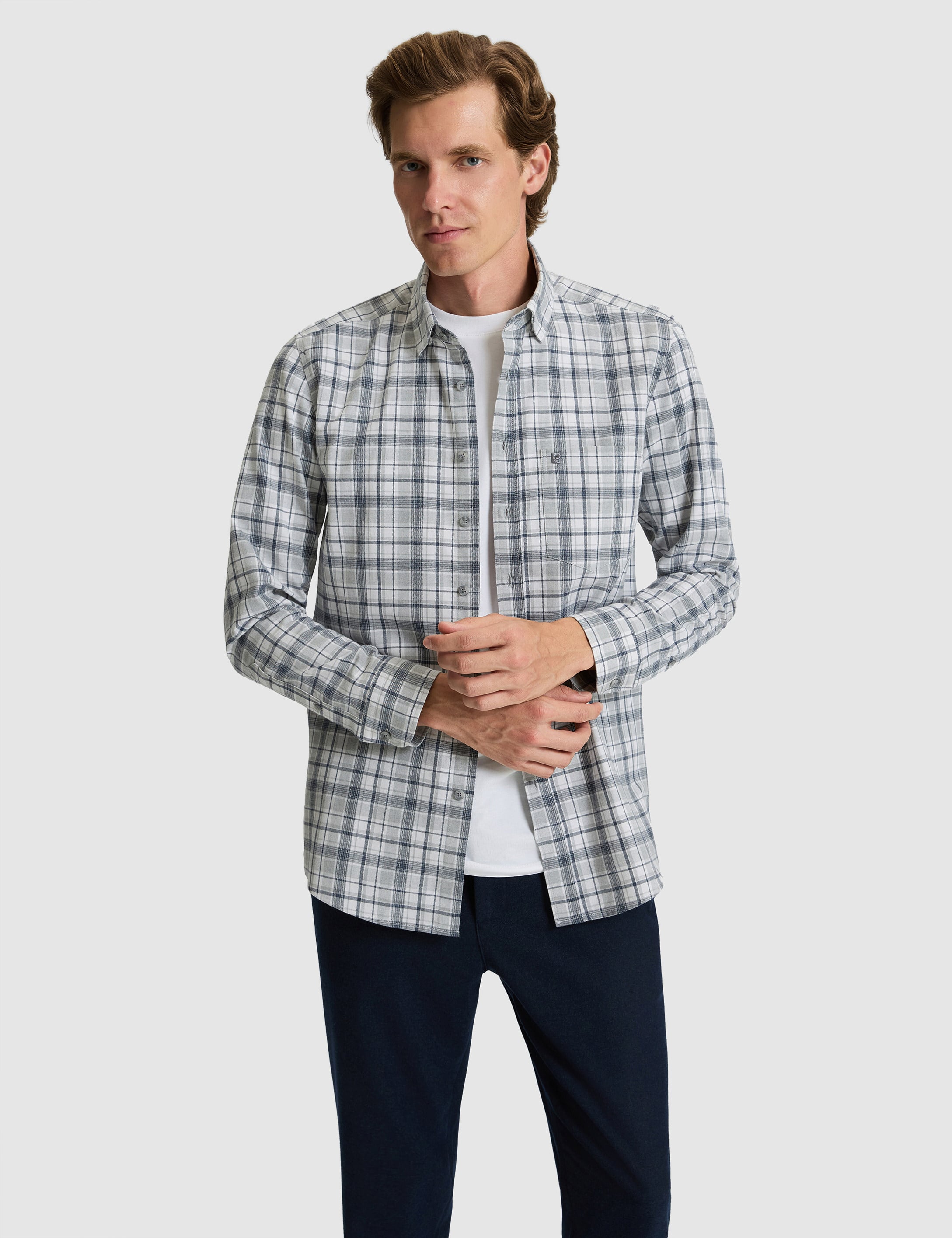 Lacivert Ekose Regular Fit Uzun Kollu Gömlek - 50316754001