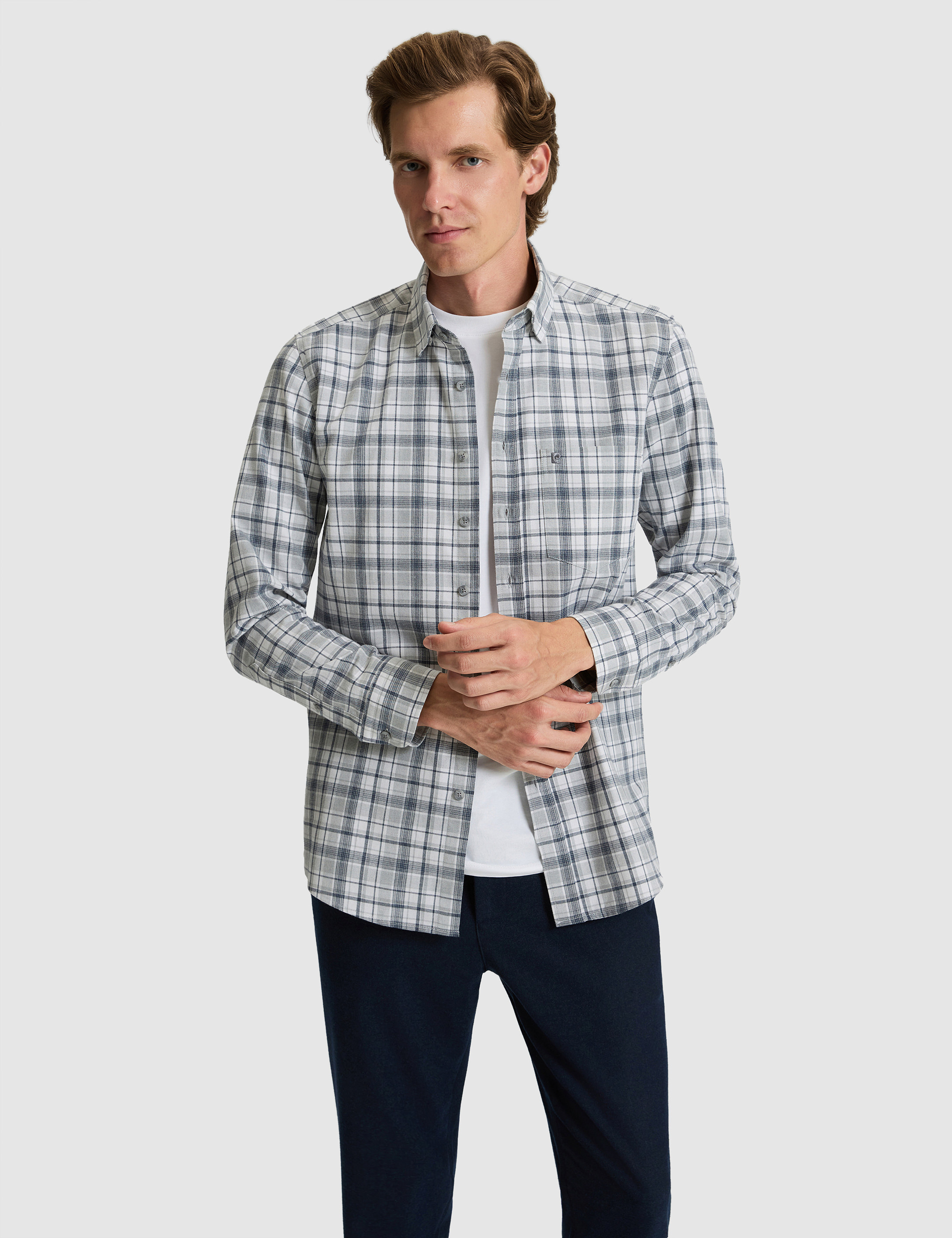 Lacivert Ekose Regular Fit Uzun Kollu Gömlek - 50316754001
