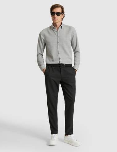 Gri Slim Fit Uzun Kollu Gömlek