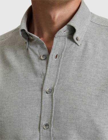 Gri Slim Fit Uzun Kollu Gömlek