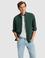 Yeşil Flanel Dokulu Slim Fit Uzun Kollu Gömlek