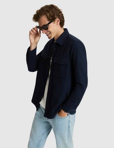 Lacivert Comfort Fit Uzun Kollu Gömlek