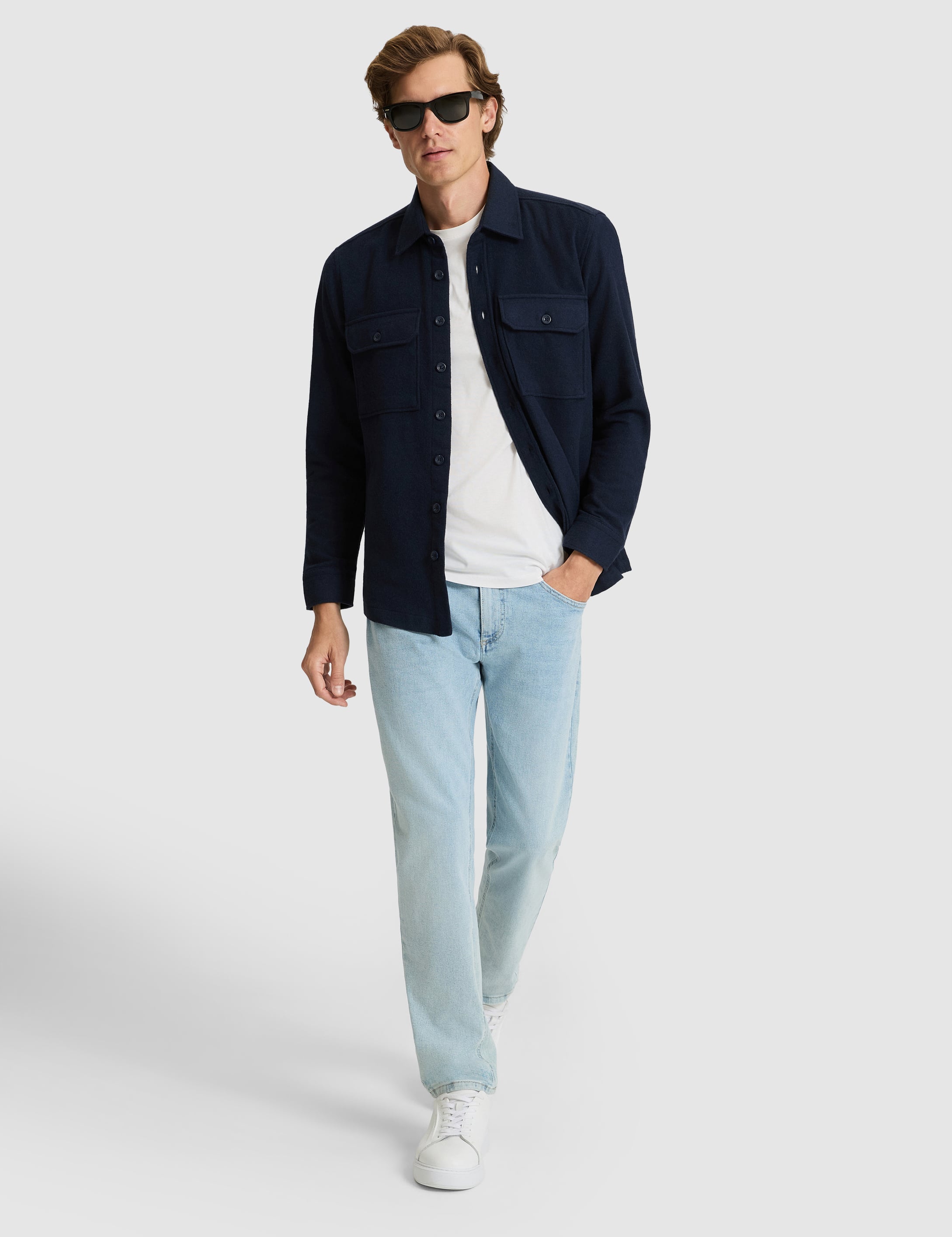 Lacivert Comfort Fit Uzun Kollu Gömlek - Image 4
