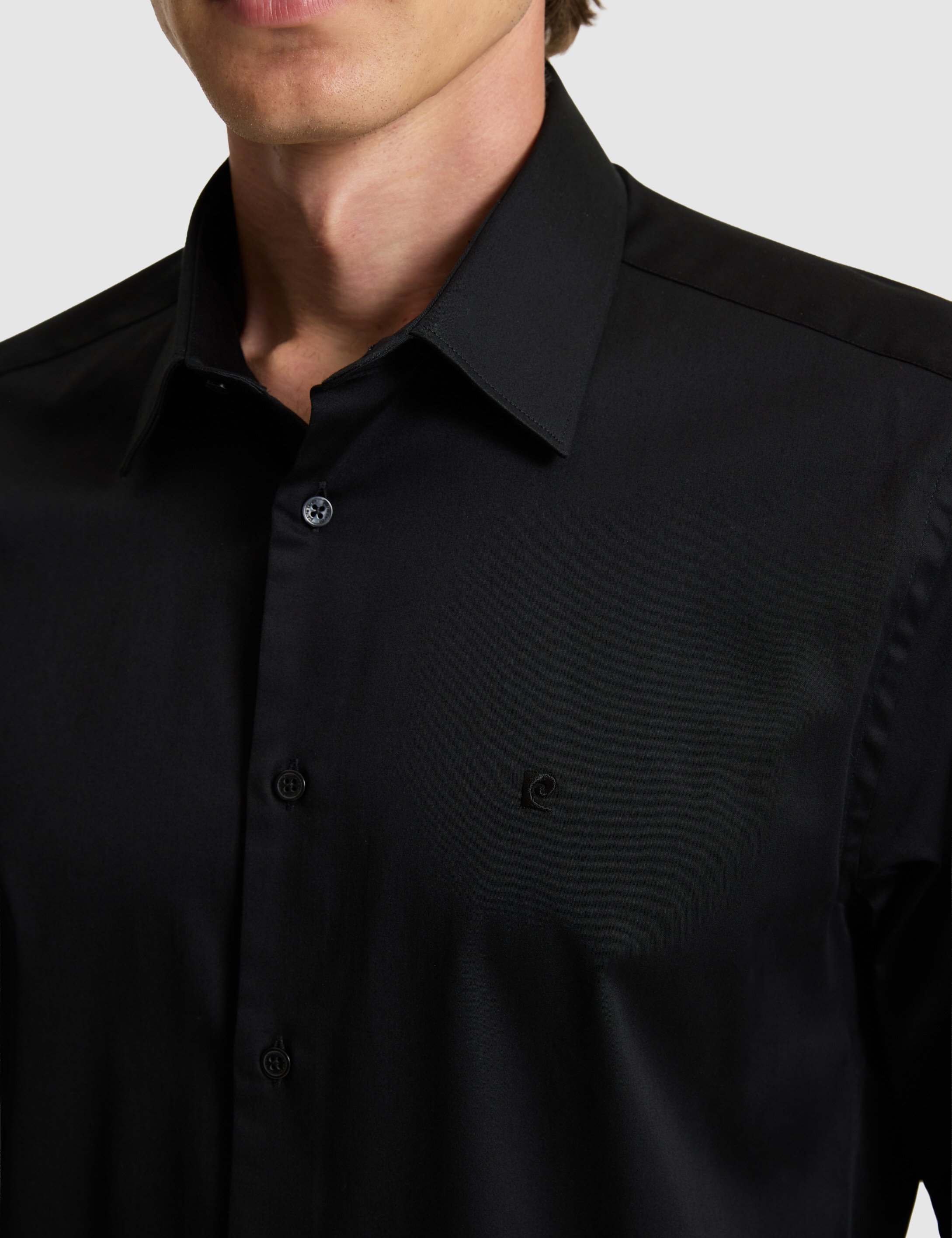 Siyah Slim Fit Uzun Kollu Basic Gömlek
