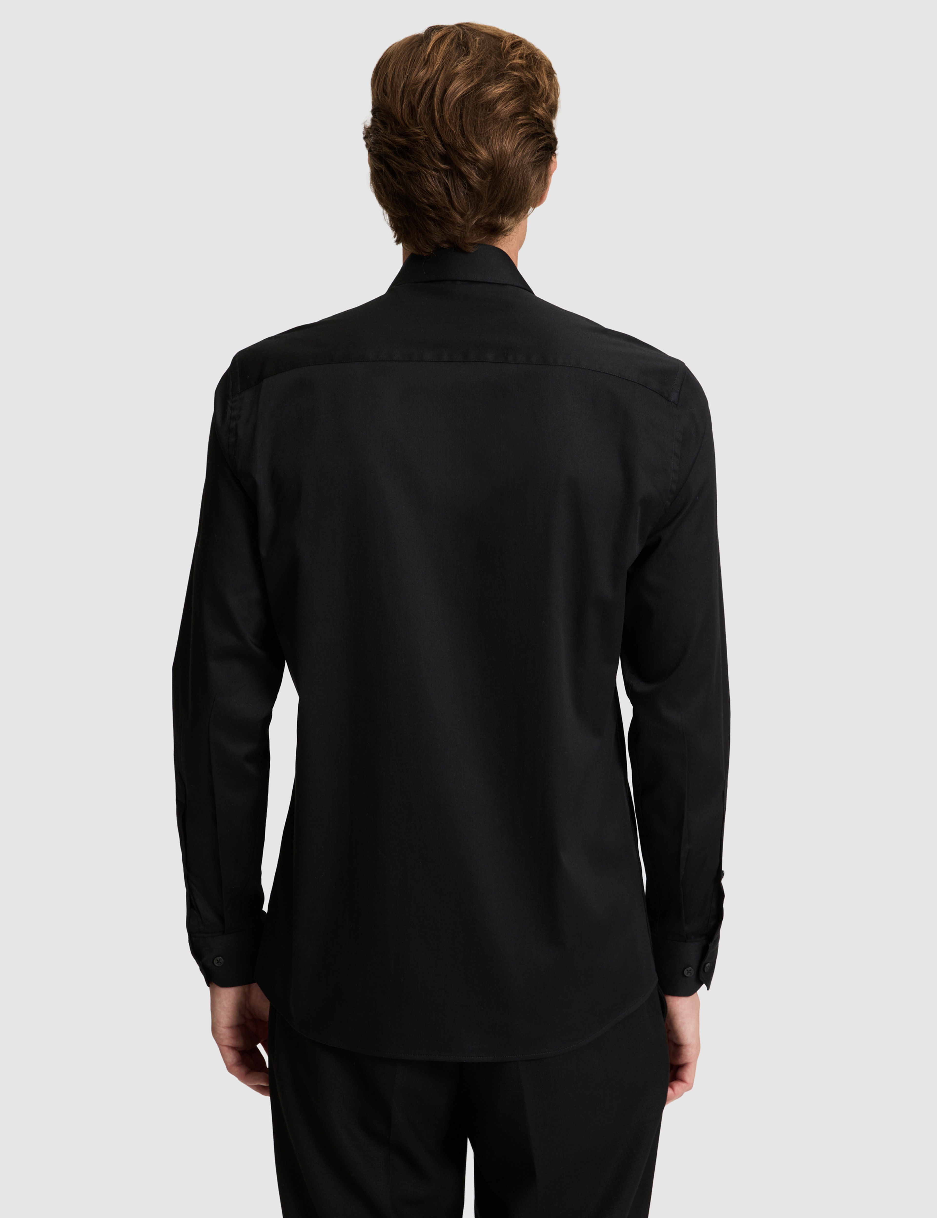 Siyah Slim Fit Uzun Kollu Basic Gömlek