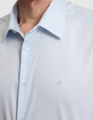 Açık Mavi Slim Fit Uzun Kollu Basic Gömlek