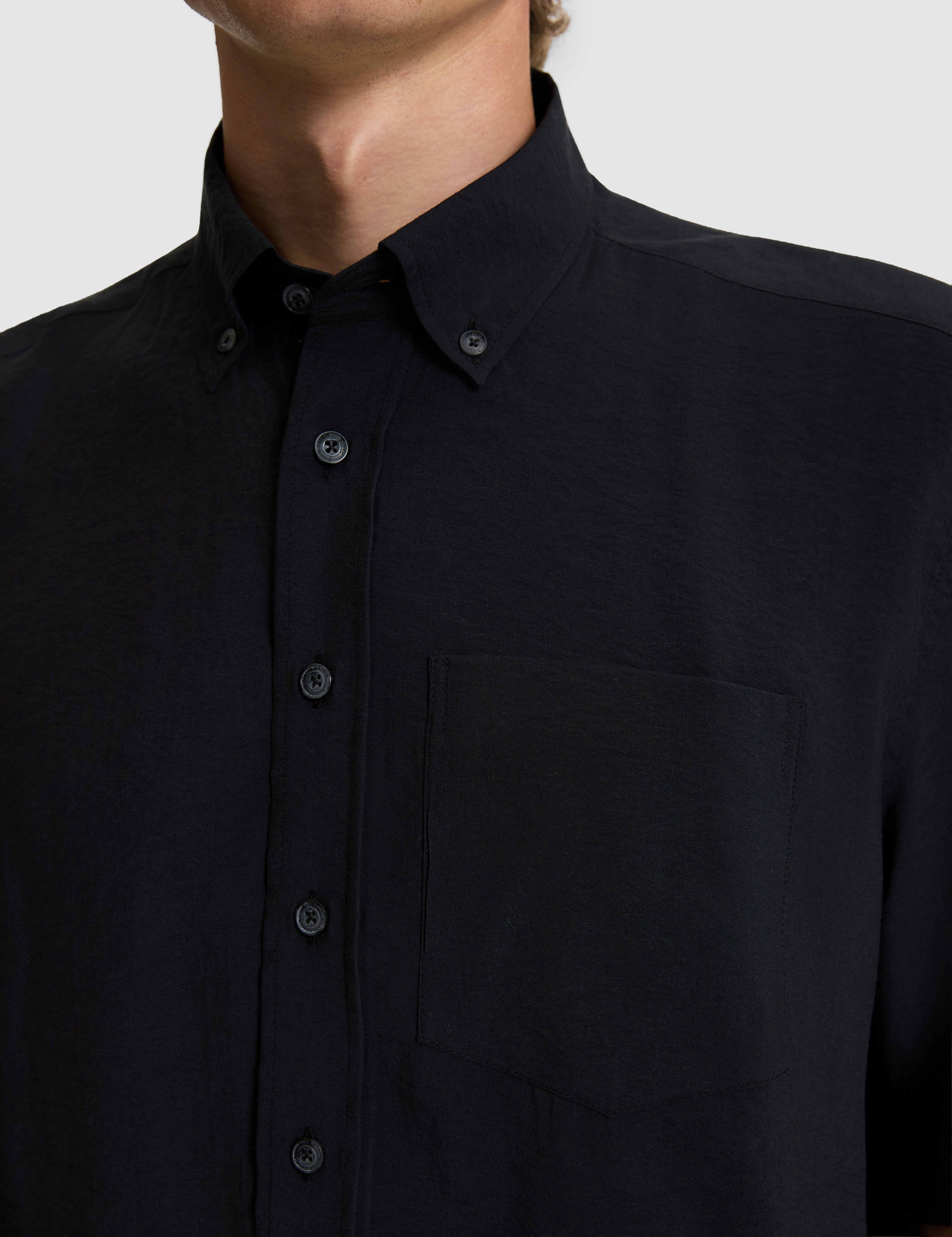 Siyah Oversize Kısa Kollu Gömlek - Image 7