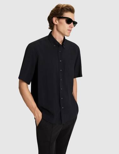 Siyah Oversize Kısa Kollu Gömlek
