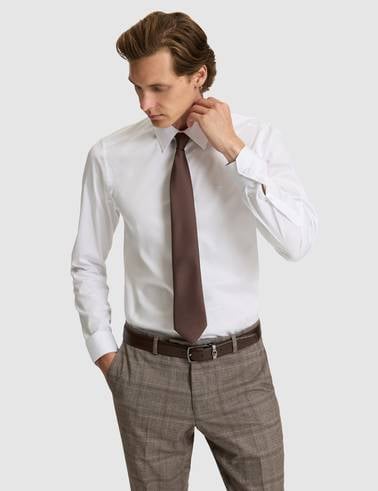 Beyaz Slim Fit Uzun Kollu Basic Gömlek