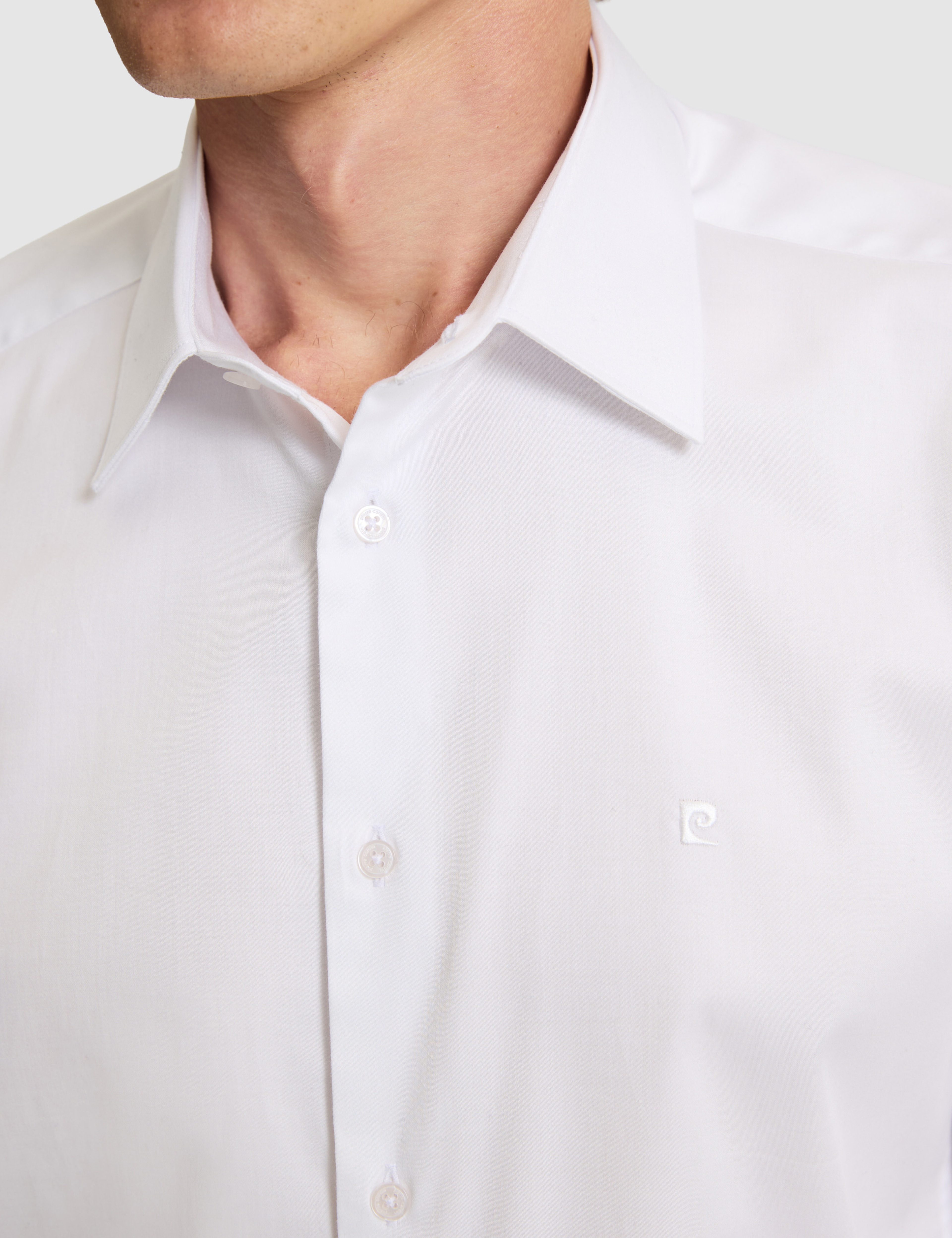Beyaz Slim Fit Uzun Kollu Basic Gömlek - Image 6