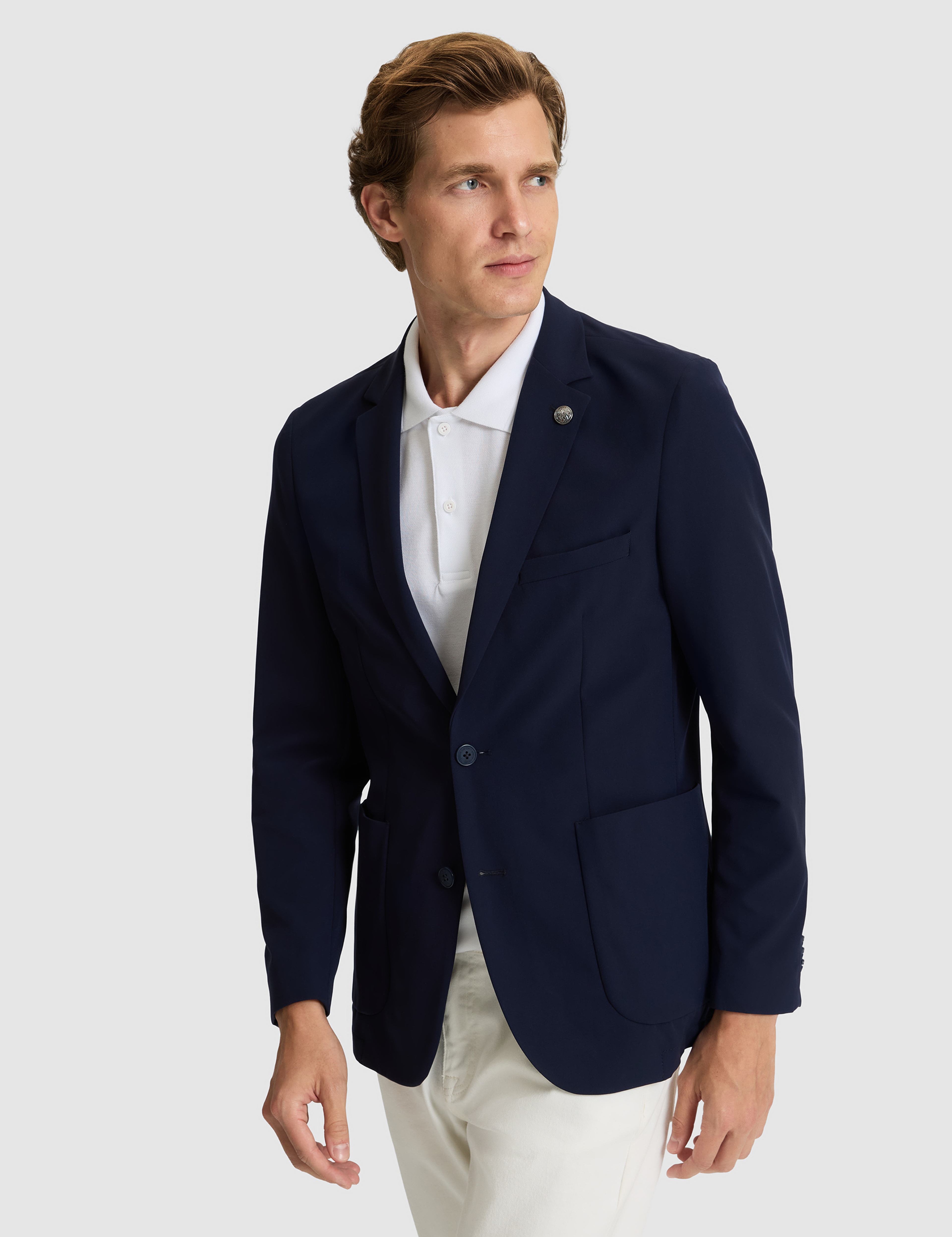 Lacivert Body Esnek Fit Blazer Ceket - Image 3