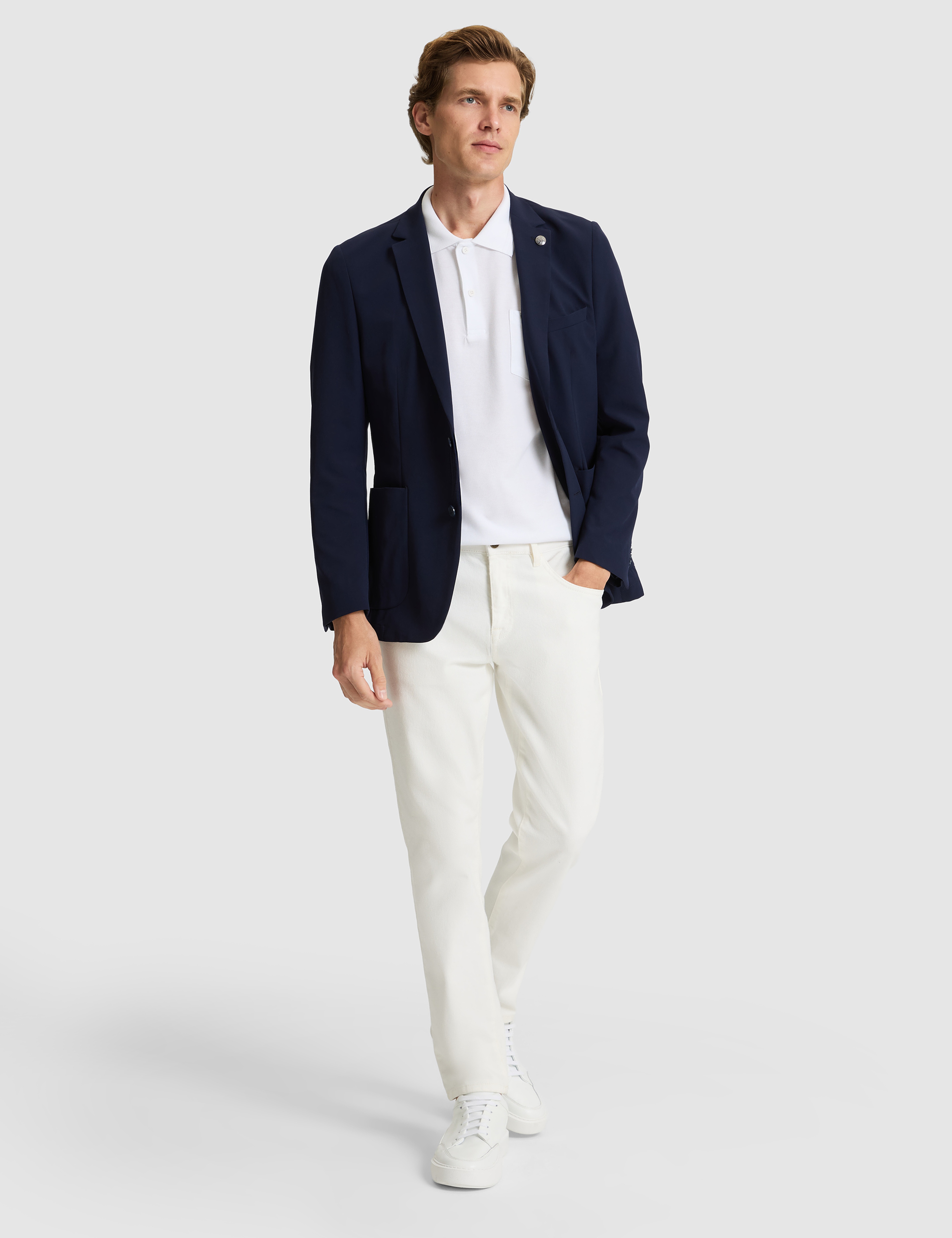 Lacivert Body Esnek Fit Blazer Ceket - Image 4
