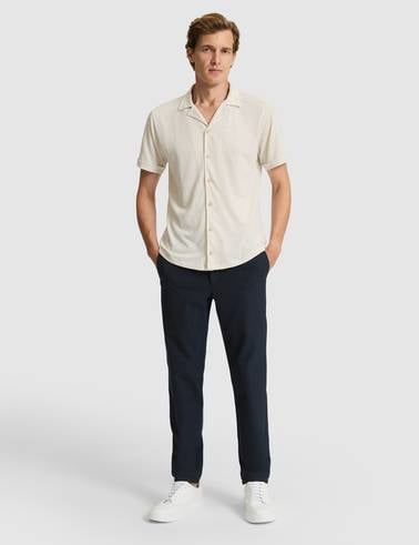 Bej Slim Fit Örme Gömlek