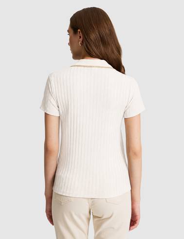 Ekru Slim Fit Basic Tişört