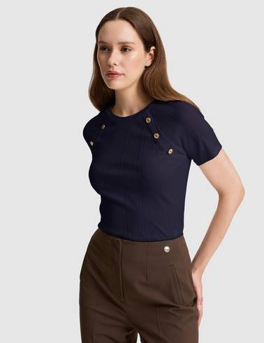 Lacivert Extra Slim Fit Tişört