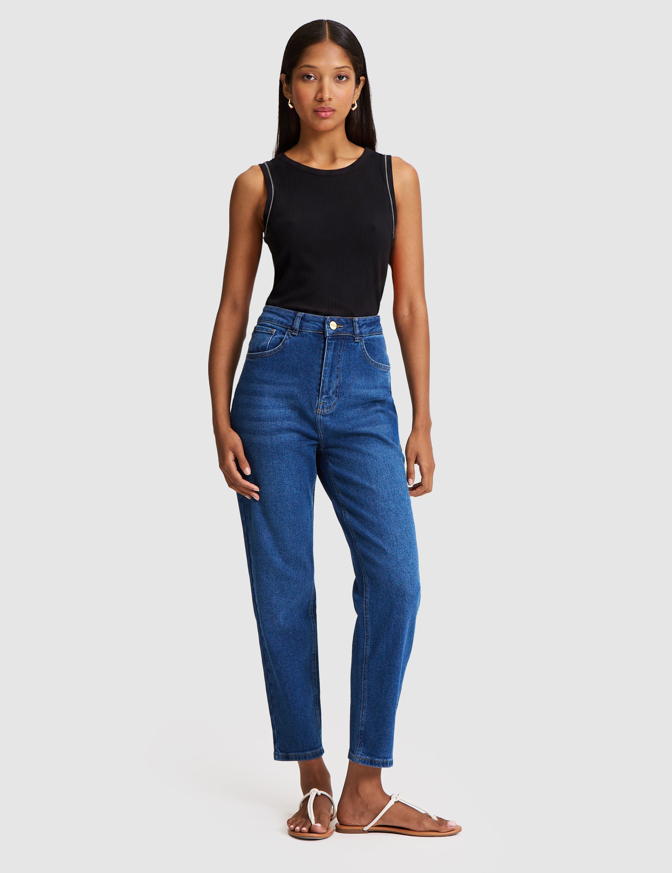Siyah Slim Fit Örme Bluz - Image 2