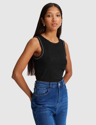 Siyah Slim Fit Örme Bluz