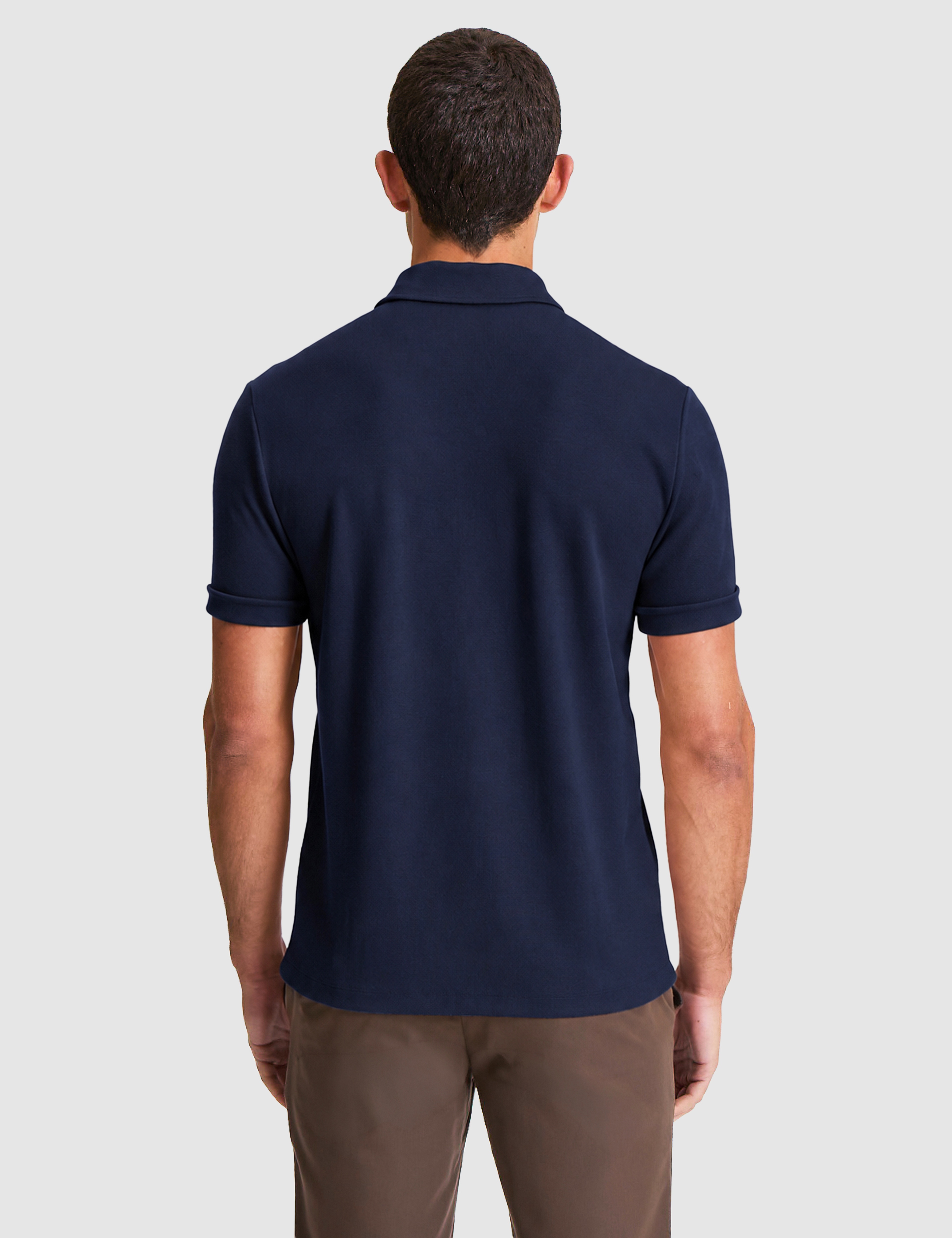 Ekru Regular Fit Fermuarlı Polo Yaka Tişört - Image 3