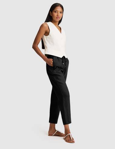 Siyah Carrot Fit Kanvas Pantolon
