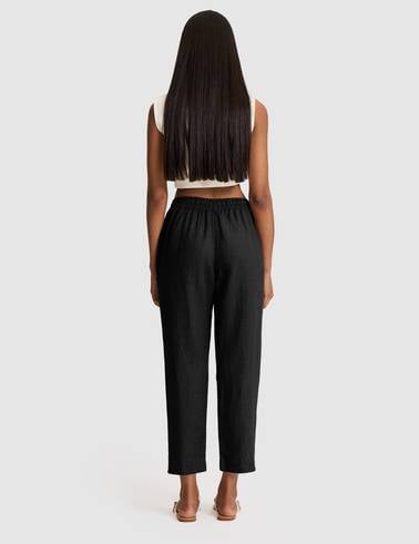 Siyah Carrot Fit Kanvas Pantolon