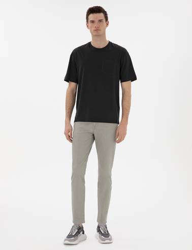 Siyah Comfort Fit %100 Pamuk Bisiklet Yaka Basic Tişört