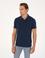 Lacivert Slim Fit %100 Pamuk Kıvrılmaz Düğmeli Polo Yaka Basic Tişört
