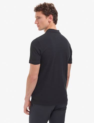 Siyah Regular Fit %100 Pamuk Cepli Kıvrılmaz Düğmeli Polo Yaka Basic Tişört